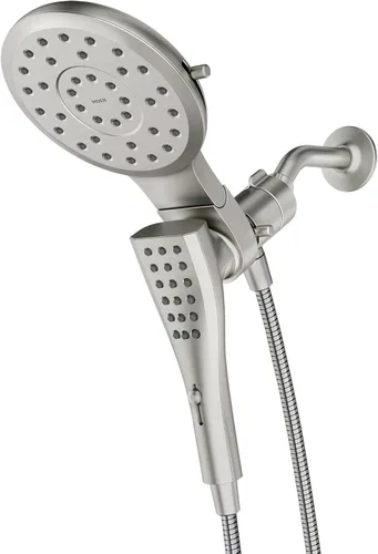 Moen Verso Combinación de Cabezal de Ducha de Lluvia y Ducha de Mano con Dial Infiniti y Acoplamiento Magnetix, Manguera de 60 pulgadas, Níquel