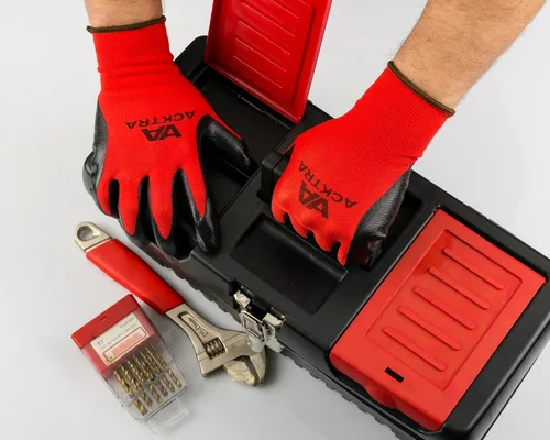 Miniatura 3 de ACKTRA Guantes de trabajo de seguridad con revestimiento de nitrilo, 12 pares, WG003 gris/gris, XS