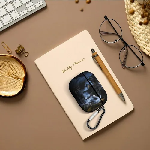 Miniatura 7 de Panther with Blue Eyes for Airpod Pro Case Cover Hard Shell Full Drop Protection Cover with Keychain Compatible with AirPod Pro 2nd/1st