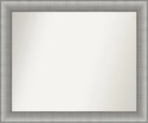 Miniatura 456 de Amanti Art Espejo de baño plateado para sobre fregadero, 28 x 47 pulgadas, espejo rectangular de plata imperial, marco de madera tradicional de gran