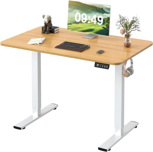 Furmax - Escritorio eléctrico de altura ajustable de pie grande de 40 x 24 pulgadas, escritorio de pie para oficina en casa, alturas prestablecidas,