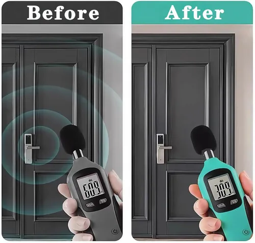 Miniatura 4 de Tira de sello de puerta para marco de puerta, sello de goma para puerta, tira aislante extra gruesa autoadhesiva, insonorizada, a prueba de polvo