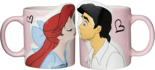 Disney Princess La Sirenita, par de tazas con el beso de Ariel