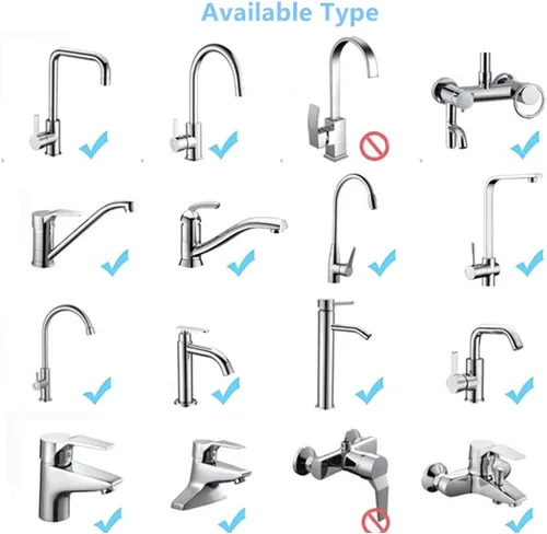 Miniatura 7 de Accesorio Flexible de Rociador de Grifo 360° Extensión de Aireador de Fregadero de Cocina ABS Cromo Pulido para Agua Fría y Caliente (Plata)