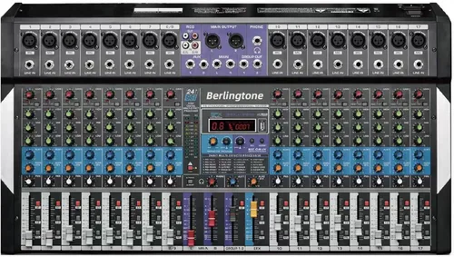 -Berlingtone, Mezclador de audio profesional de estudio Bluetooth de 16 canales - Controlador de sonido DJ, reproductor USB MP3, grabación en PC, 14