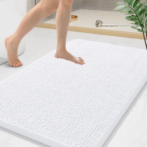 Miniatura 122 de Arotive Alfombras de baño de felpilla extrasuaves y absorbentes, de 24 x 16 pulgadas, lavables a máquina, parte trasera de goma antideslizante