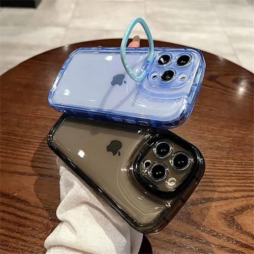 Miniatura 4 de Ownest Funda compatible con iPhone 13 Pro Max con función atril transparente, diseño creativo con soporte para cámara para TPU delgada, a prueba