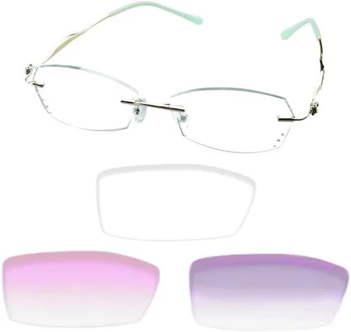 Miniatura 10 de VisionGlobal Lentes de lectura con bloqueo de luz azul sin montura con lente personalizada que reducen la fatiga ocular con diamantes elegantes