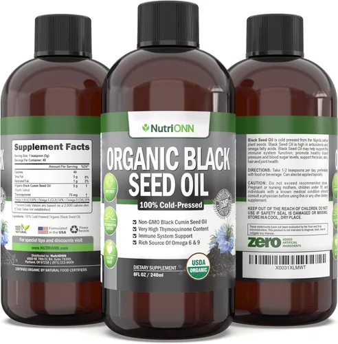 Miniatura 7 de Aceite de semilla negra orgánico – Aceite de semilla de comino negro orgánico certificado por USDA – Alto contenido de timoquinona – Sin OMG