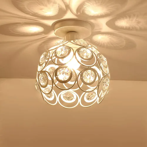Miniatura 12 de Lámpara de techo de mini araña dorada, lámpara de techo de cristal, luces de pasillo de montaje semiempotrado, pequeñas cubiertas de lámpara