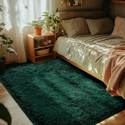 Miniatura 48 de Alfombras para dormitorio de niñas sala de estar: alfombra de área peluda de 5 x 7 para sala de juegos de niños, alfombra peluda de felpa pastel
