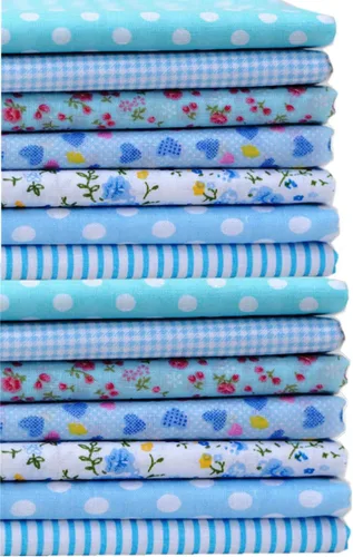 MSCFTFB 14 piezas surtidas de 7 diseños cuadrados de tela, paquetes de tela precortados de retazos cuadrados para coser manualidades, apliques para