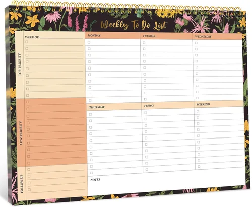 Miniatura 20 de Taja Bloc de notas semanal con 52 hojas sin fecha (8.5 x 11 pulgadas), planificador semanal de escritorio para mujeres y hombres, trabajo y hogar