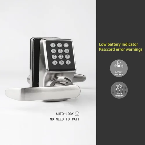 Miniatura 5 de Cerradura de puerta inteligente con teclado, cerraduras de puerta para puerta delantera, cerradura de puerta de entrada sin llave con/tarjeta