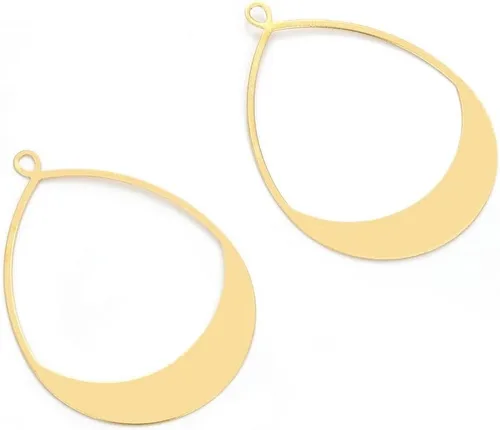 Miniatura 6 de Adabele - 20 piezas de pendientes colgantes de latón crudo con forma de abanico en forma de abanico de 0.575 in, pequeños sin placa/sin