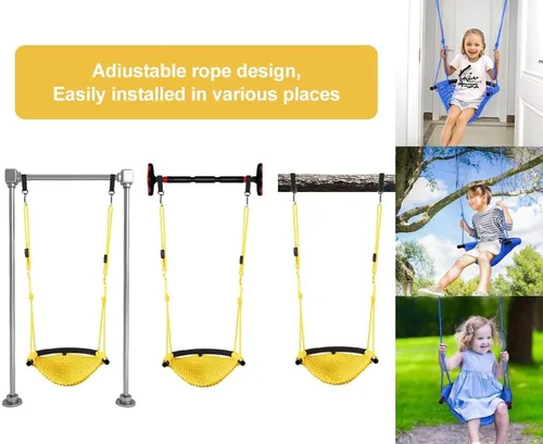 Miniatura 7 de Columpio tejido a mano para niños pequeños, asiento de columpio para niños con cuerdas ajustables, juego de columpios Little Tikes, para exteriores