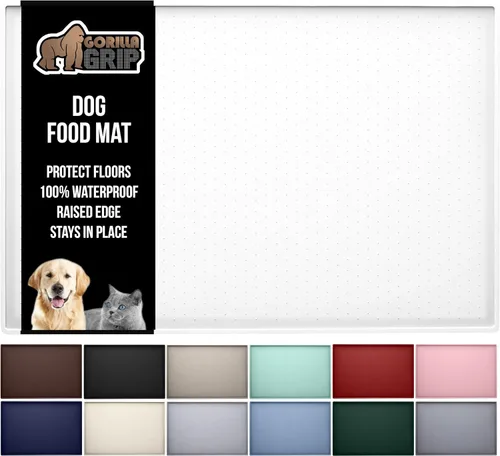 Miniatura 18 de GORILLA GRIP - Alfombrilla de silicona 100% impermeable con bordes elevados, sin BPA, para mascotas, tapetes para comida de perros y gatos, contiene