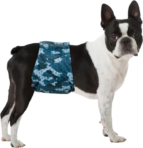 Miniatura 7 de Pet Soft Bandas para el vientre para perros - 3 paquetes de pañales reutilizables para perros machos, pañales para perros machos - Bandas lavables