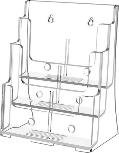 Miniatura 10 de FUCDTEFC Soporte acrílico para folletos de 8.5 x 11 y 4 x 9 pulgadas, soporte transparente de 4 niveles para revistas, soporte de exhibición