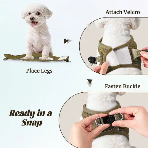 Miniatura 4 de YIMEIS Juego de arnés y correa para perro, arnés de malla suave sin tirones, chaleco reflectante ajustable para cachorros para perros pequeños