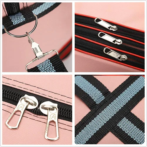 Miniatura 7 de Radefasun Bolsa de viaje Oxford expandible extra grande con ruedas, impermeable, ligera, plegable, maleta, Rosado, Equipaje extensible central