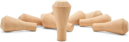 Miniatura 11 de Chimeneas de madera sin terminar, 1-1/2 pulgadas, parte de tren de madera sin terminar para manualidades, paquete de 25 pequeñas chimeneas de madera