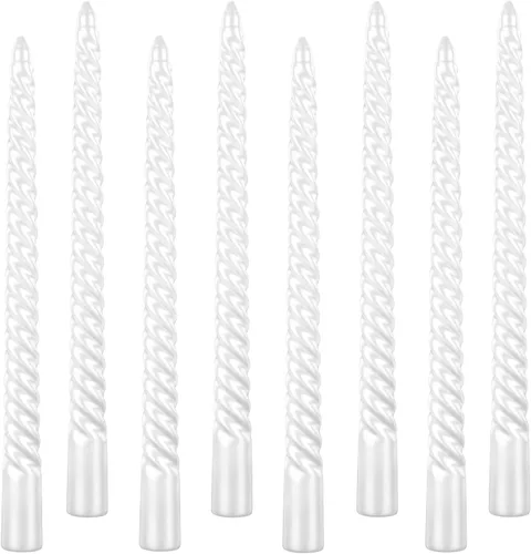Miniatura 22 de Kemladio Vela, 4 velas cónicas rojas sin perfume de 10 pulgadas, 8 horas de tiempo de combustión, cena, Halloween Rojo