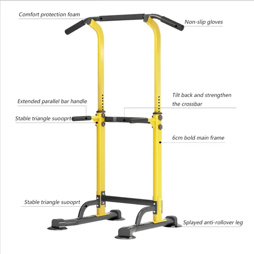 Miniatura 8 de SogesPower Power Tower Estación de Fondos Barra de Dominadas para Gimnasio en Casa con Altura Ajustable Equipo de Entrenamiento de Fuerza, Estación