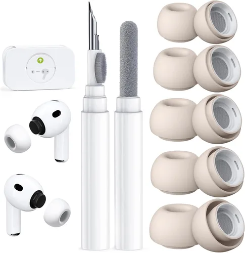Miniatura 23 de 4 pares de puntas de repuesto para AirPods Pro 2ª/1ª generación con kit limpiador, orificio de reducción de ruido y pantalla protectora contra