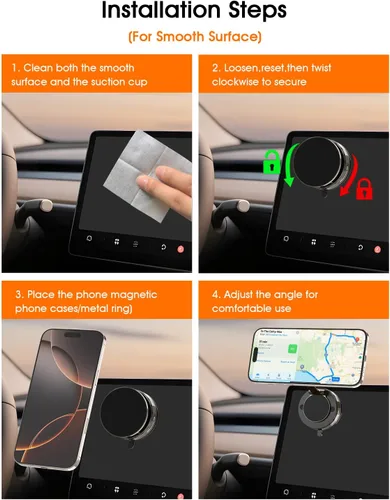Miniatura 8 de Yoozon Soporte magnético para teléfono Mag Safe con succión fuerte al vacío de 2400 gf, soporte plegable de rotación de 360° para todos