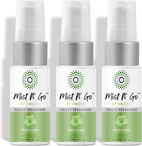 Miniatura 50 de Mist N' Go by Omaze - Aerosol de Baño de Viaje para Inodoro Eliminador de Olores - Aerosol de Inodoro de Viaje para Ambientador de Aire de Baño