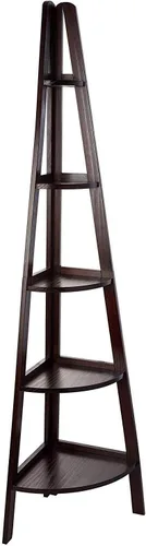 Estantería con forma de escalera y 5 estantes Casual Home, Madera, Espresso