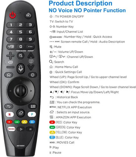 Miniatura 8 de Control remoto de repuesto para LG Magic Smart TV (sin voz ni puntero), compatible con AKB75855501 LG Smart TV LCD/LED/OLED/QNED/NanoCell/4K