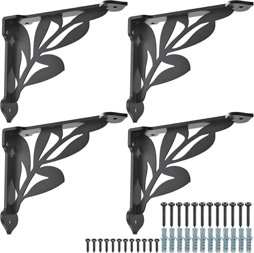 Miniatura 12 de SELEWARE Soportes de Estante de Servicio Pesado de 8 Pulgadas, Soportes de Estantes de Ciervo, Soportes Decorativos de Metal en L de Capacidad