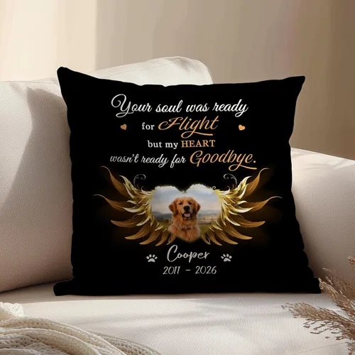 Miniatura 5 de Hyturtle Almohada personalizada conmemorativa de condolencia con inserción - 12"x12" impresa por ambas caras con nombre personalizado y foto