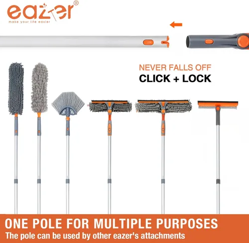 Miniatura 8 de Eazer Herramienta profesional de limpieza de ventanas de 46 pulgadas, escobilla giratoria 2 en 1 para kit de limpieza de ventanas, kit