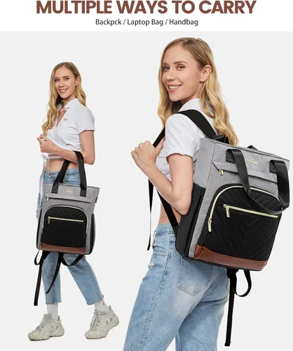 Miniatura 5 de LOVEVOOK Mochila para computadora portátil para mujer, bolsa de trabajo de 15.6 pulgadas, mochila para profesores, enfermeras, mochila de viaje