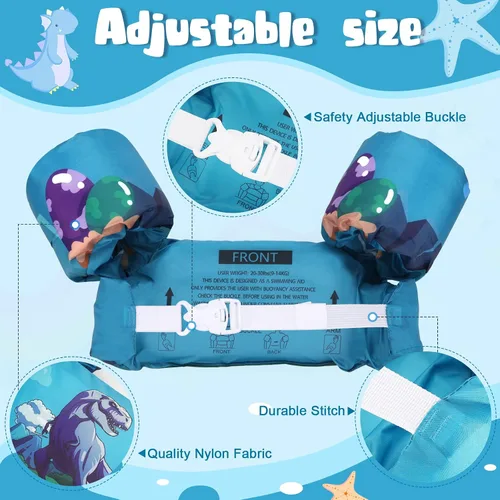 Miniatura 3 de Chaleco de natación para niños de 20 a 30 libras, flotadores de natación para bebés, alas de agua de natación, piscina charco para niños de 1 a 3