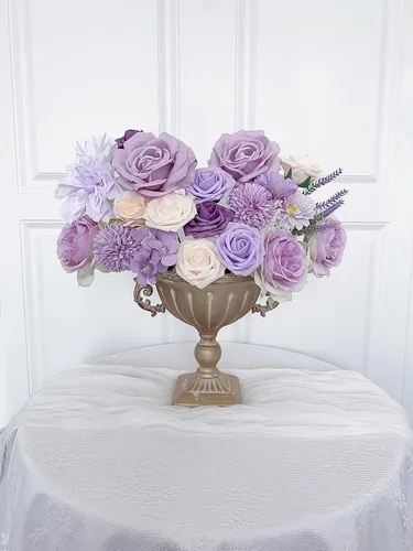 Miniatura 68 de FACINOC Ramos de Rosas Artificiales Naranjas, Juego de Caja de Flores Artificiales con Tallos para DIY, Bodas, Despedidas de Soltera, Decoraciones