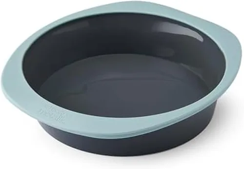 Miniatura 14 de Chicago Metallic Molde de silicona para magdalenas de 12 tazas, color azul, antiadherente con borde reforzado con alambre, apto para horno hasta 428