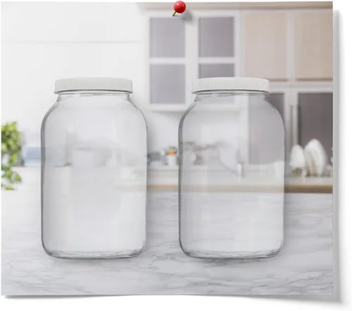 Miniatura 5 de Fermentaholics 2 tarros de cristal de Kombucha de un galón y cubiertas de tela de muselina transpirable y bandas de goma Paquete de 2 tarros