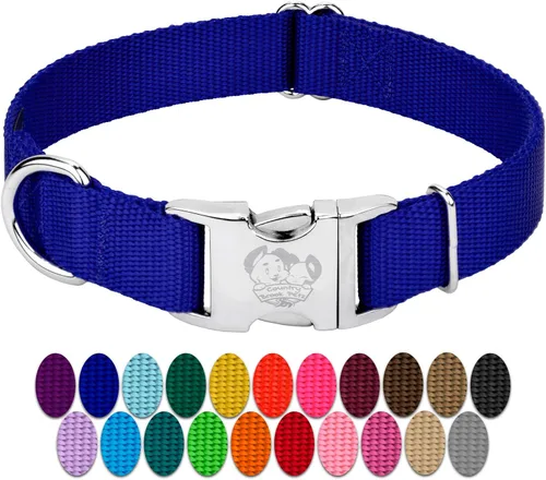 Miniatura 11 de Country Brook Petz – Collar de nailon premium para perro con hebilla de metal – Vibrante selección de 25 colores, Azul Océano