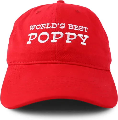 Miniatura 2 de Trendy Apparel Shop World's Best Poppy bordado suave corona 100% algodón cepillado gorra