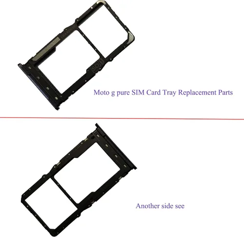 Miniatura 2 de Moto G Pure Reemplazo de la bandeja de la tarjeta SIM titular piezas para Moto-rola Moto G Pure XT2163 XT2163DL XT2163-4 6.5 pulgadas, color negro