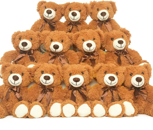 Miniatura 7 de Paquete de 5 osos de peluche a granel, juguetes de peluche, regalo para niños y novias, osos de peluche de 13.5 pulgadas para Navidad, San Valentín