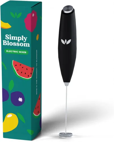 Simply Blossom - Espumador de leche - Mezclador eléctrico de mano y agitador de bebidas, varita espumadora para verduras, café, matcha, proteínas,