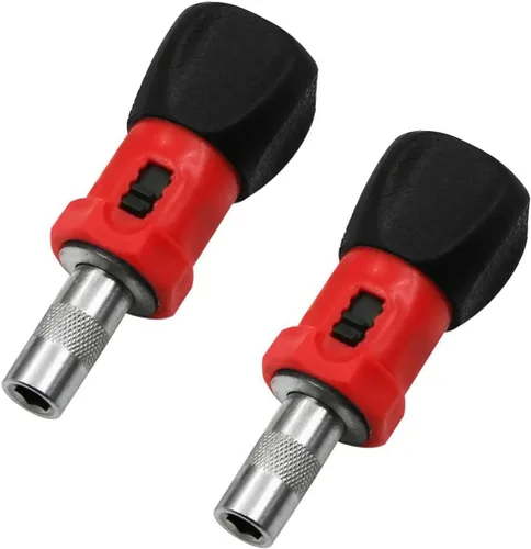 Paquete de 2 destornilladores de trinquete rechonchos, mini llave de trinquete corta con interruptor L R, soporte para destornillador magnético de