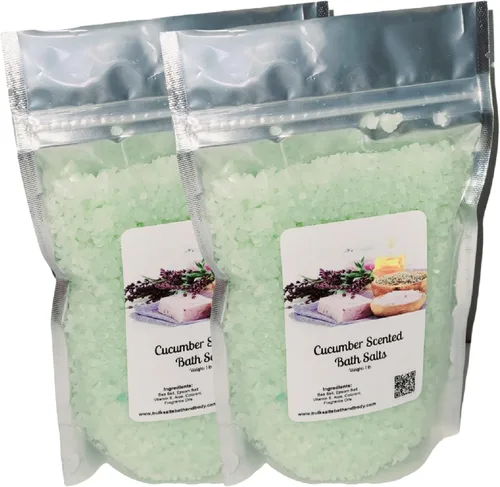 Miniatura 3 de Sales de baño Bolsa de 1 libra (16 onzas) Aroma de pepino Sal de Epsom Sal marina Baño Cuidado del cuerpo Belleza Relajación Spa
