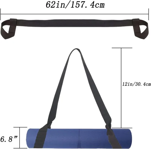 Miniatura 2 de Tenalleys 1 correa ajustable para esterilla de yoga, correas multiusos para esterilla de yoga de fácil ajuste Negro