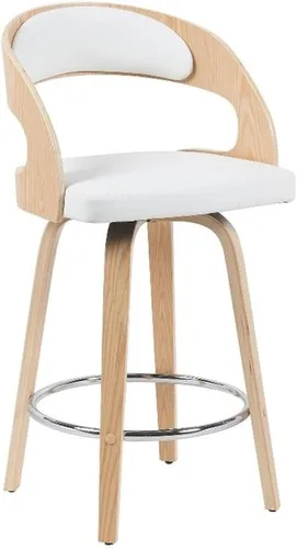 Miniatura 10 de Armen Living Shelly 26" Altura del Asiento Taburete Giratorio de Bar de Estilo Moderno de Mediados del Siglo para Isla de Cocina y Encimera en Cuero